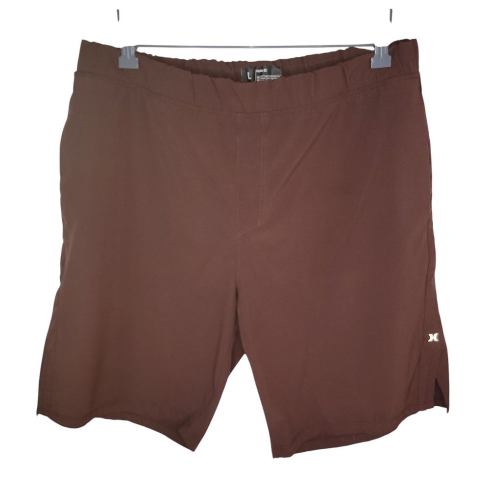 Hurley Men’s Elastic Waist Brown Alpha Trainer Shorts Size Large